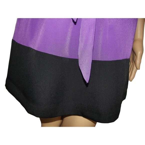 EXPRESS X-Small Purple & Black Sleeveless Keyhole Elastic Waist Dress (XS 0-2) - Picture 3 of 10